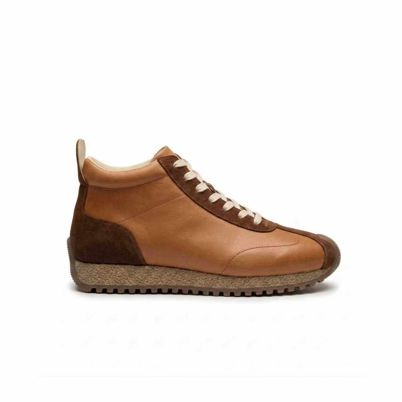 QHCCID Fashion Men's High Top lightweight comfortable cowhide casual trendy men's shoes