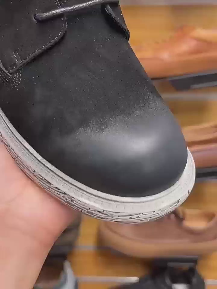 New European style high-top leather men's fashionable casual shoes / Men's fashionable short boots