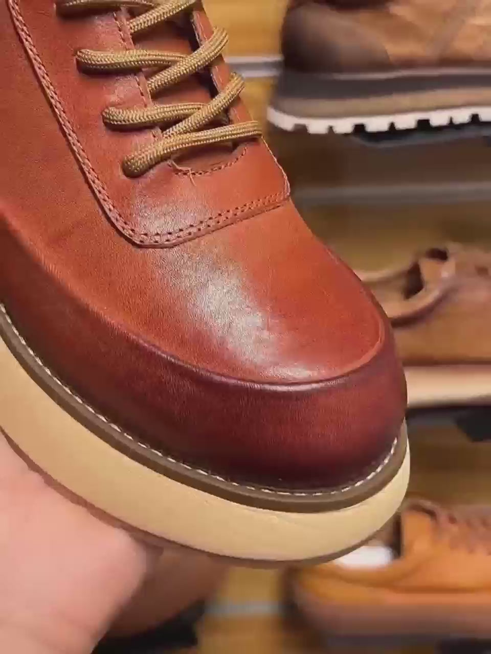 New men's fashionable leather multi-functional casual shoes - men's high-top boots