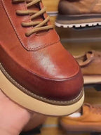 New men's fashionable leather multi-functional casual shoes - men's high-top boots