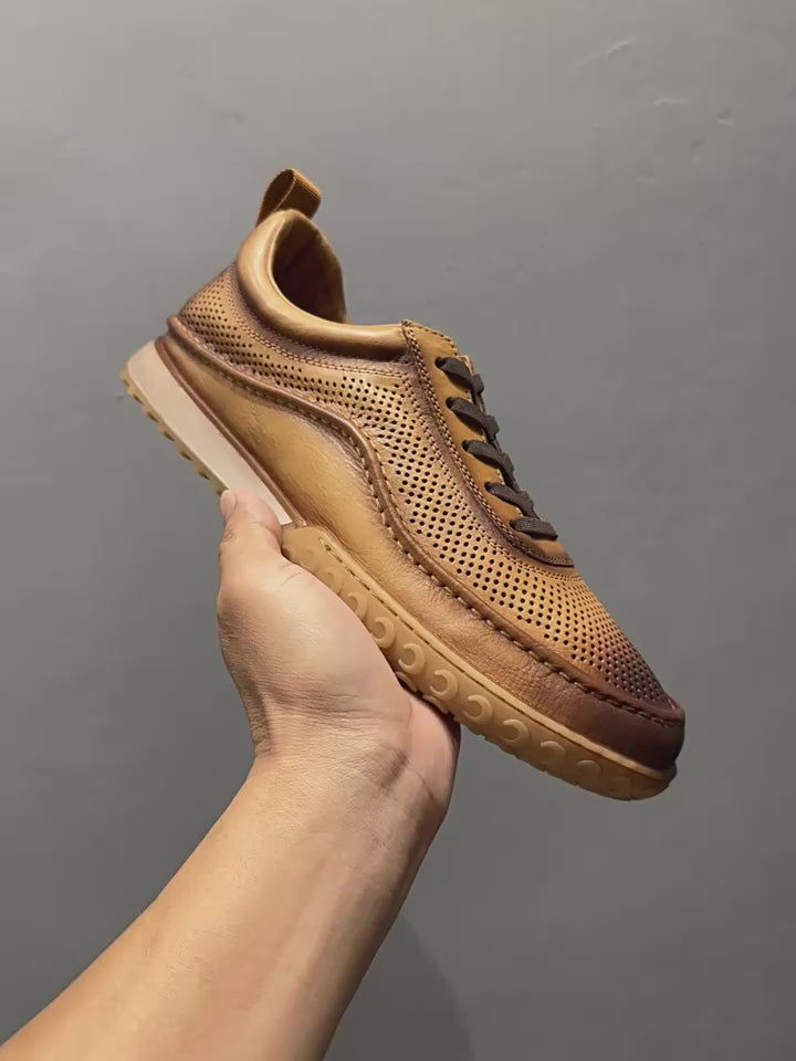 Men's sports shoes - Leather-made casual shoes - Comfortable and breathable retro sports shoes