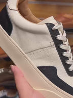 Men's leather fashion shoes, fashionable casual sports shoes, men's breathable white shoes