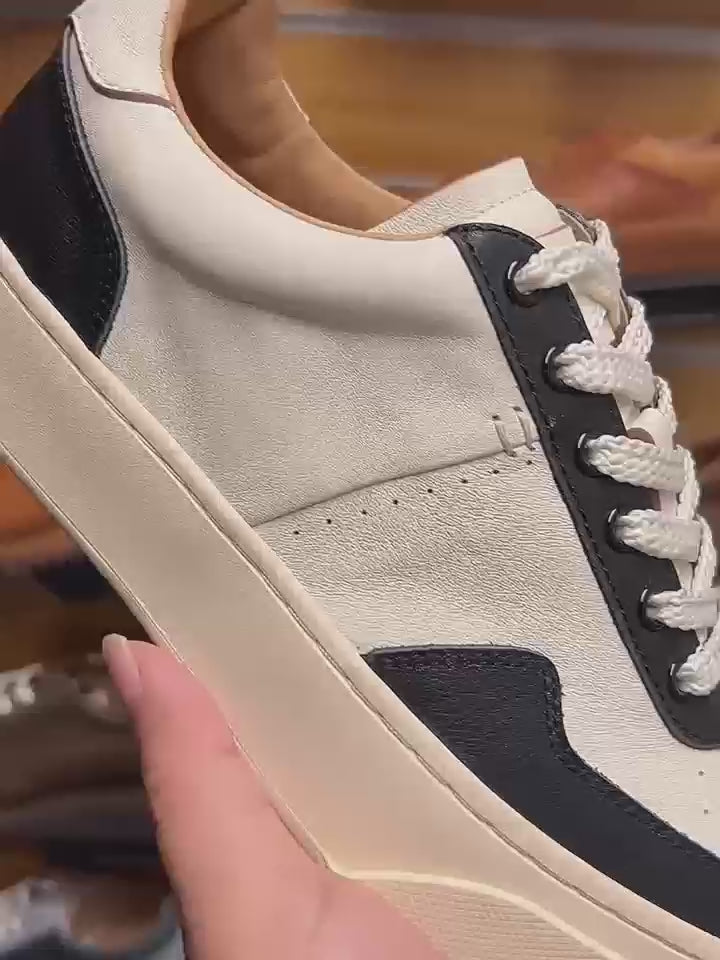 Men's leather fashion shoes, fashionable casual sports shoes, men's breathable white shoes