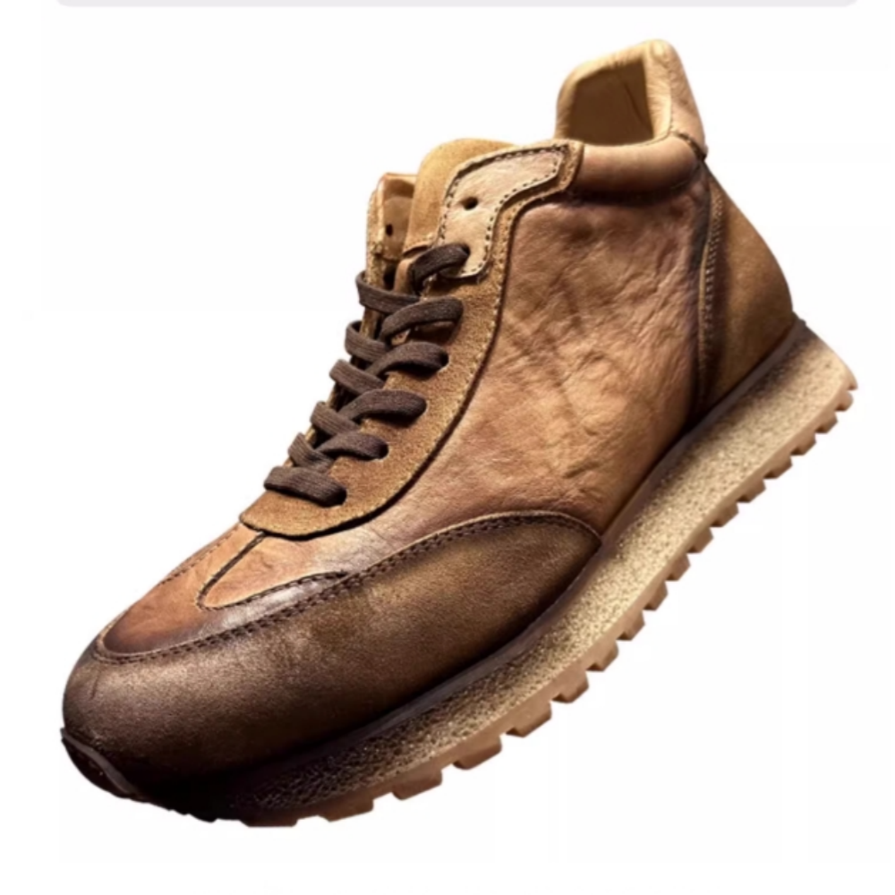 High-top sports shoes with a platform design, featuring a casual, fashionable and retro style.